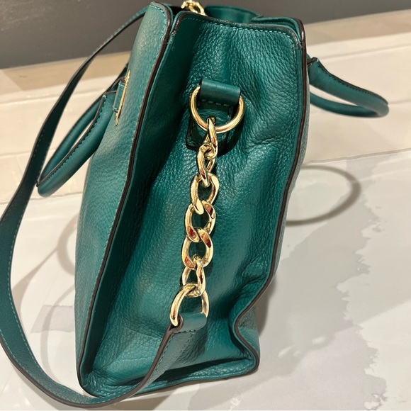 Michael Kors Hamilton East West Sea Green Pebbled Leather Bag/Tote EUC - Picture 7 of 13